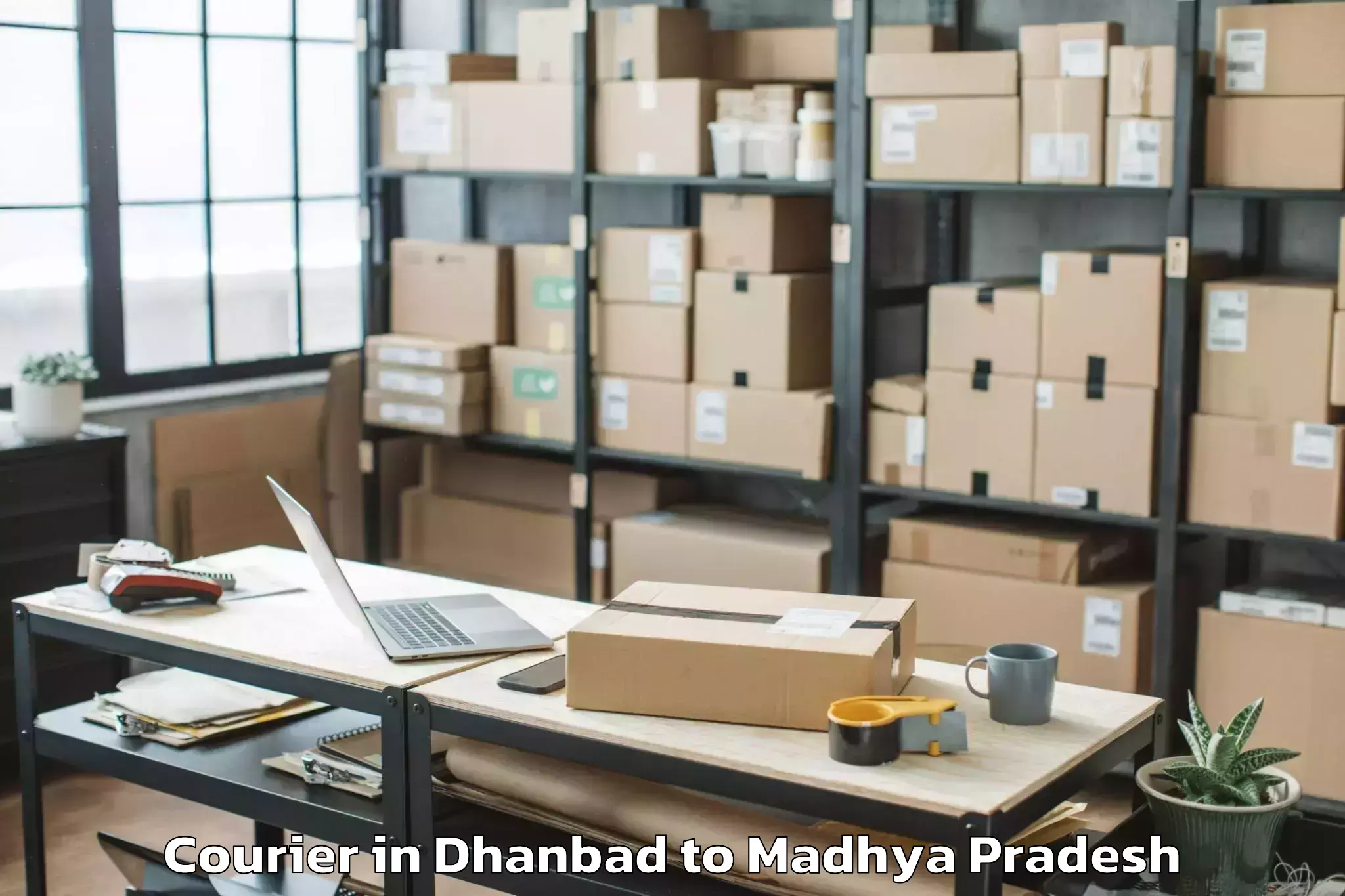 Book Your Dhanbad to Alot Courier Today